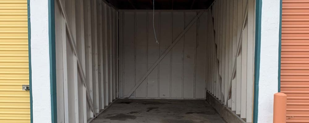 An open outdoor unit at Storage Oasis in Santee, California