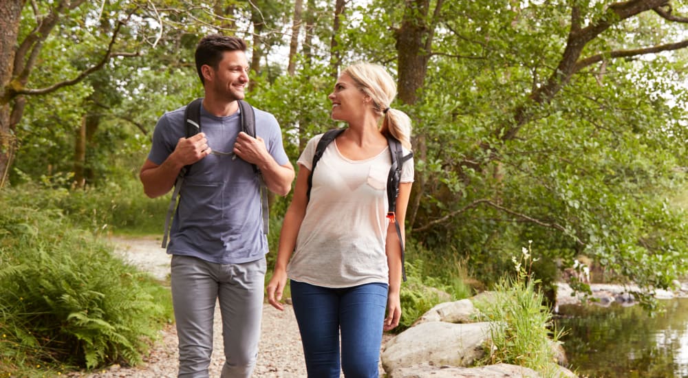 Residents hiking nearby Heritage Village in Fremont, California