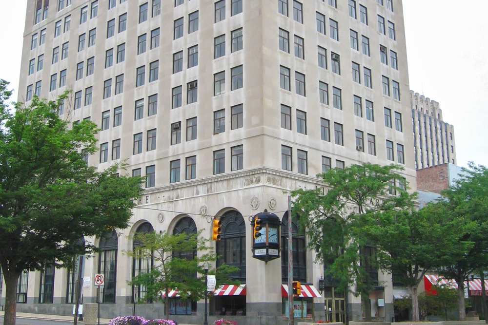 Apartment building with large windows at 43 Town Square in Lima, Ohio