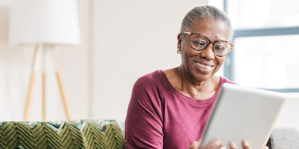 A resident using the LifeShare program at Glenwood Place in Marshalltown, Iowa