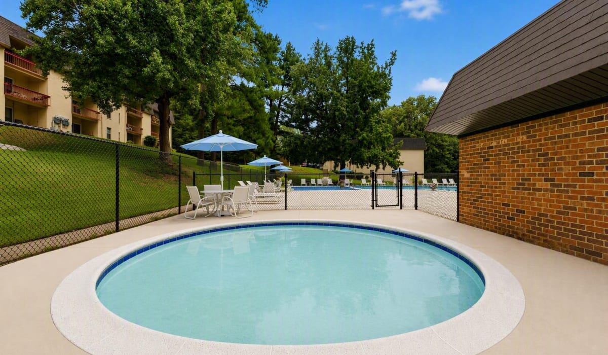 Outdoor hot tub at Willow Oaks Apartments in Richmond, Virginia