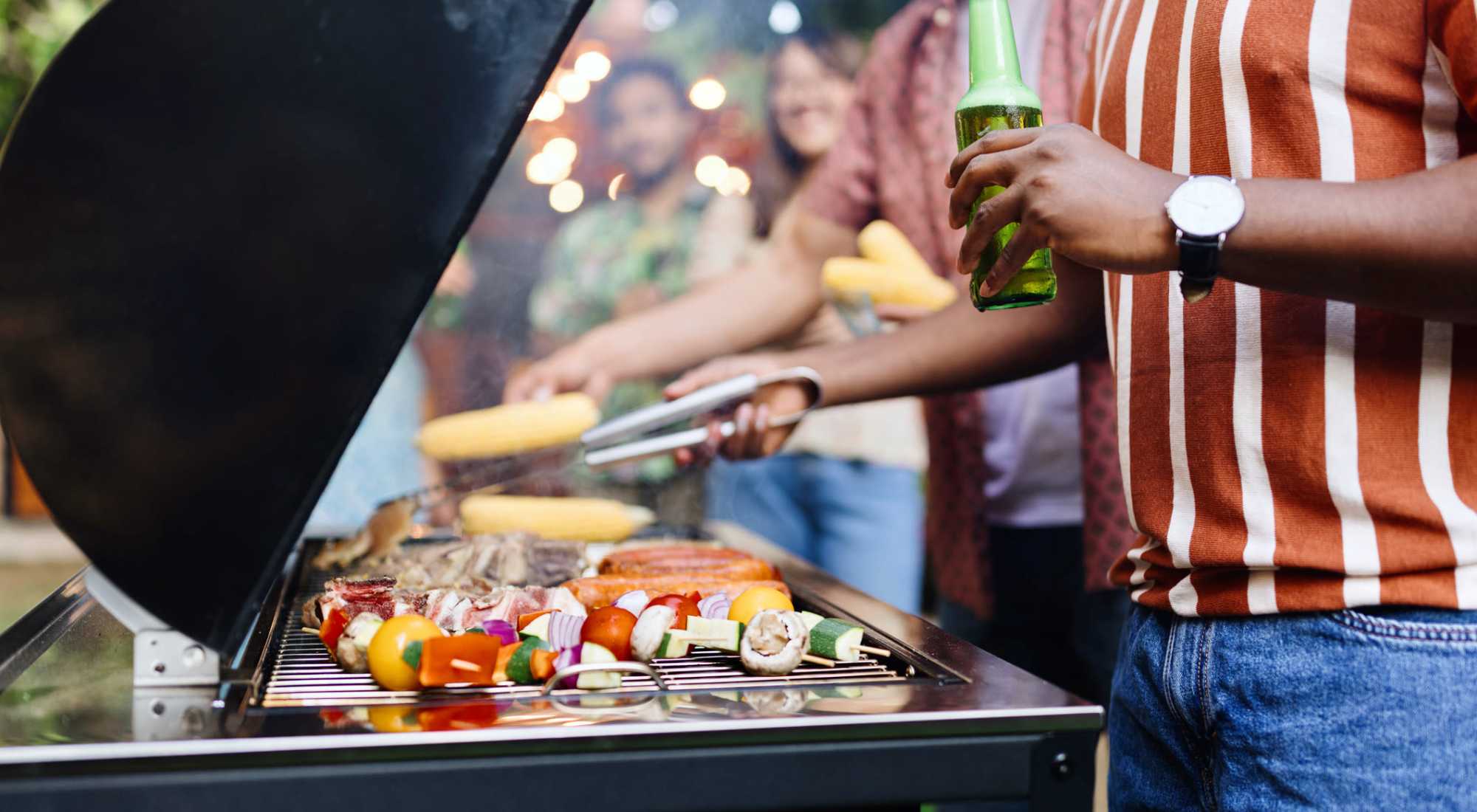 Residents using the grill at The Colton in Redwood City, California