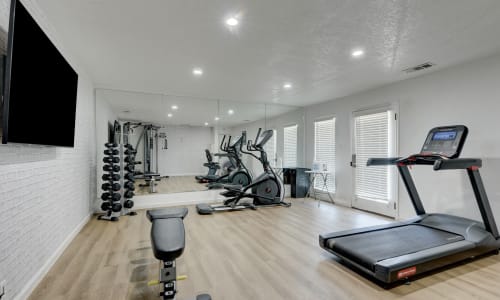 Fitness center at The Fredd Townhomes in San Antonio, Texas