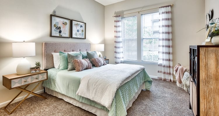Bedroom at The Quarters at Towson Town Center in Towson, Maryland