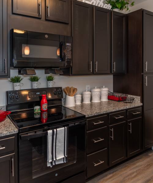 Kitchen with granite countertop at RiverWatch Apartments in Elkridge, Maryland