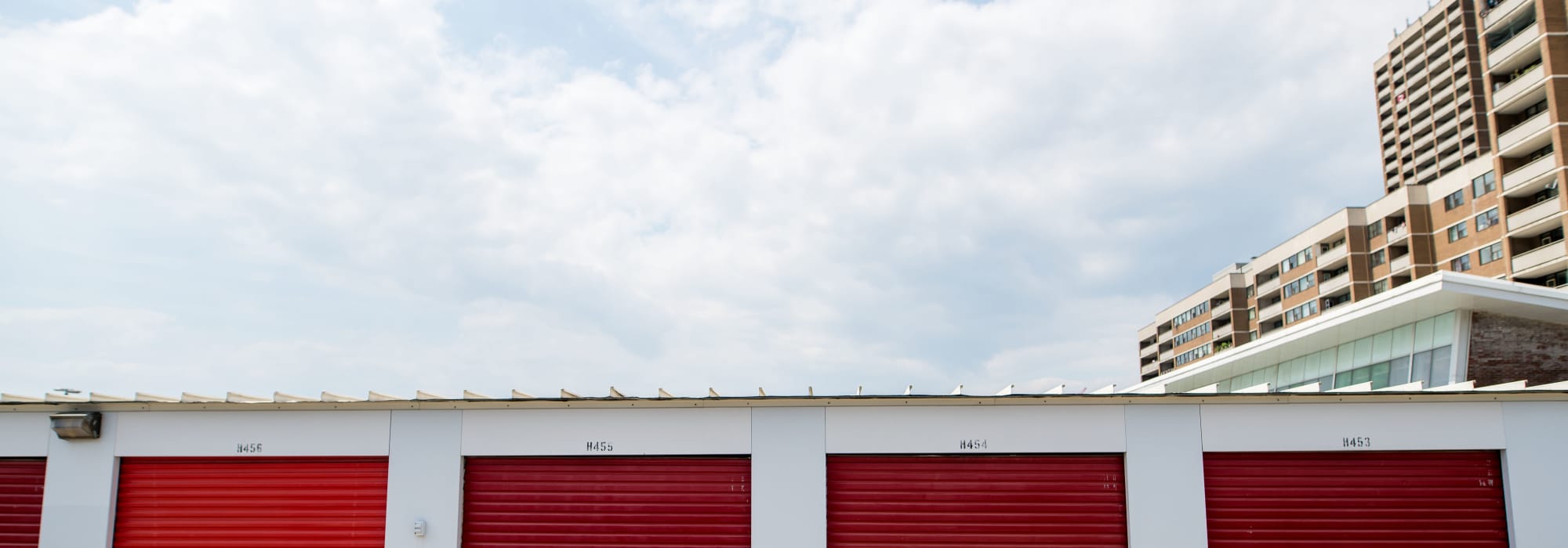 Exterior units at Apple Self Storage - Toronto - Danforth in Toronto, Ontario