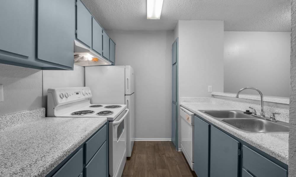 Kitchen at Pine Oaks Apartments in Mesquite, Texas