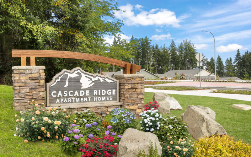 Monument Sign at Cascade Ridge in Silverdale, Washington