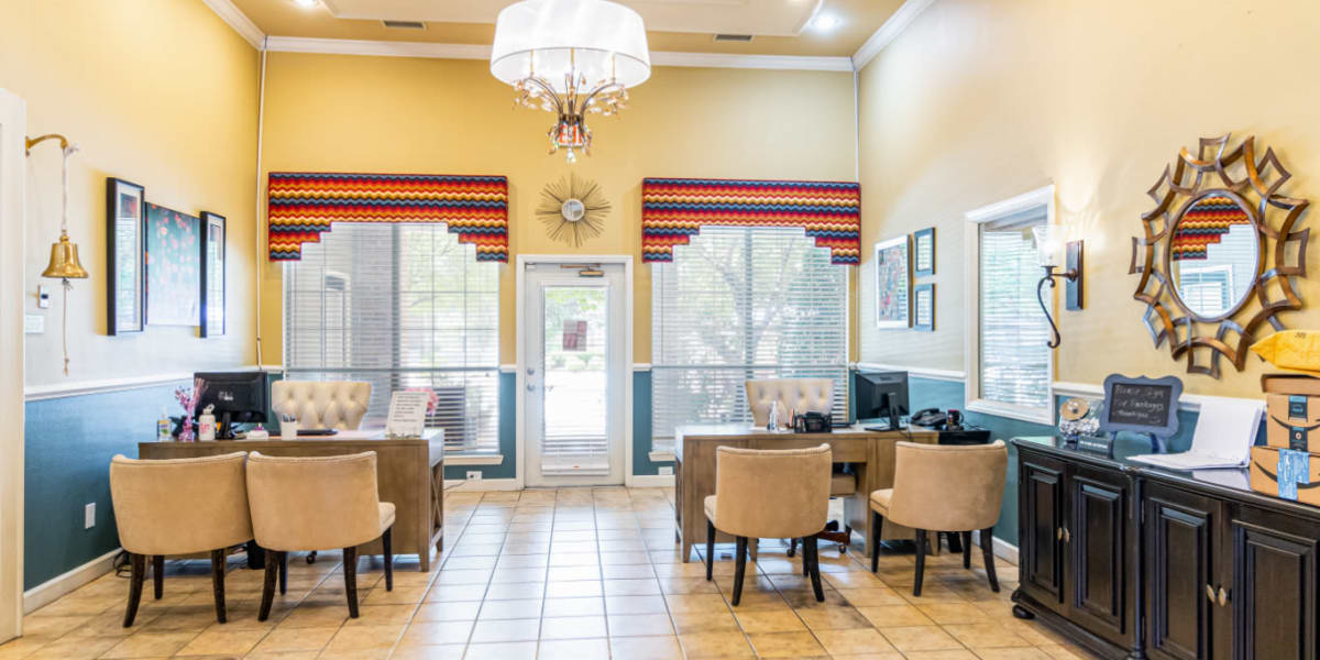 Inside of leasing office at Marquis of Carmel Valley in Charlotte, North Carolina