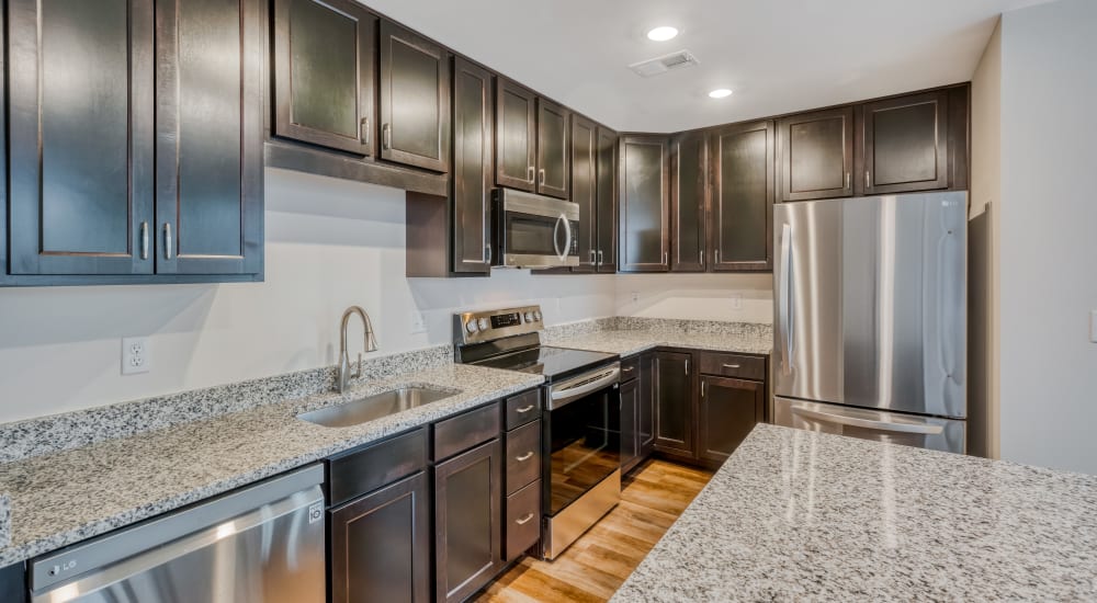 Gourmet kitchen at Fox Plan Apartments in Monroeville, Pennsylvania