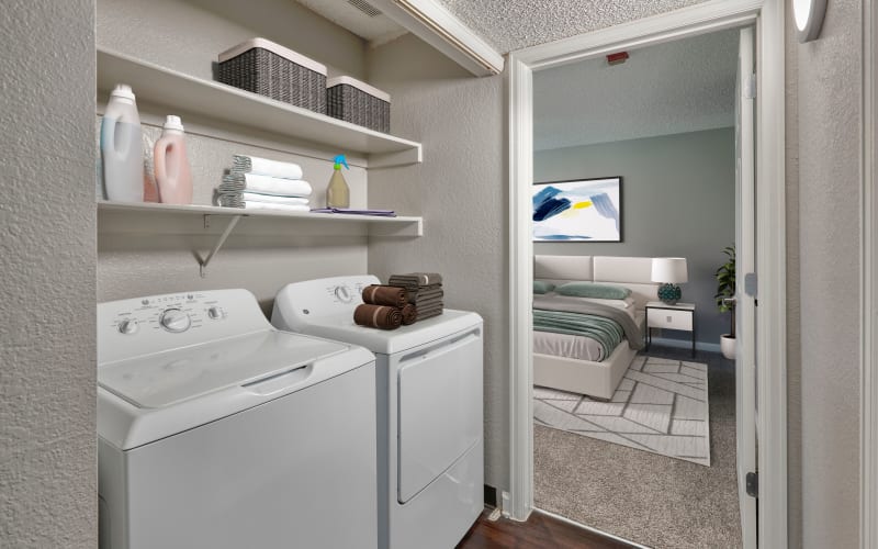 Large Side by Side Washer and Dryer at Arapahoe Club Apartments in Denver, Colorado