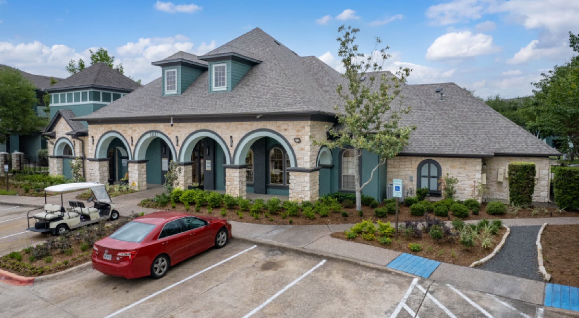 Fitness center with yoga balls at Legacy at Cypress in Cypress, Texas