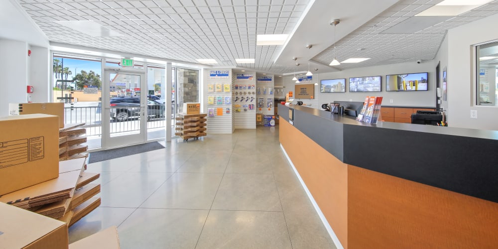 The front desk at A-1 Car Storage in San Diego, California