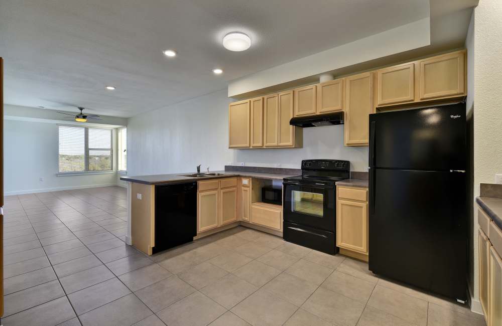 Upgraded kitchen at Homestead Oaks Apartments in Austin,Texas