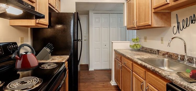 Modern kitchen at Steeplechase Apartments