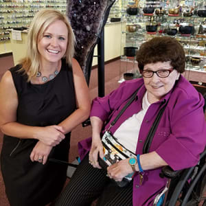 Resident Geri and Melissa at her Dare to Dream event near Sunset Park Place in Dubuque, Iowa