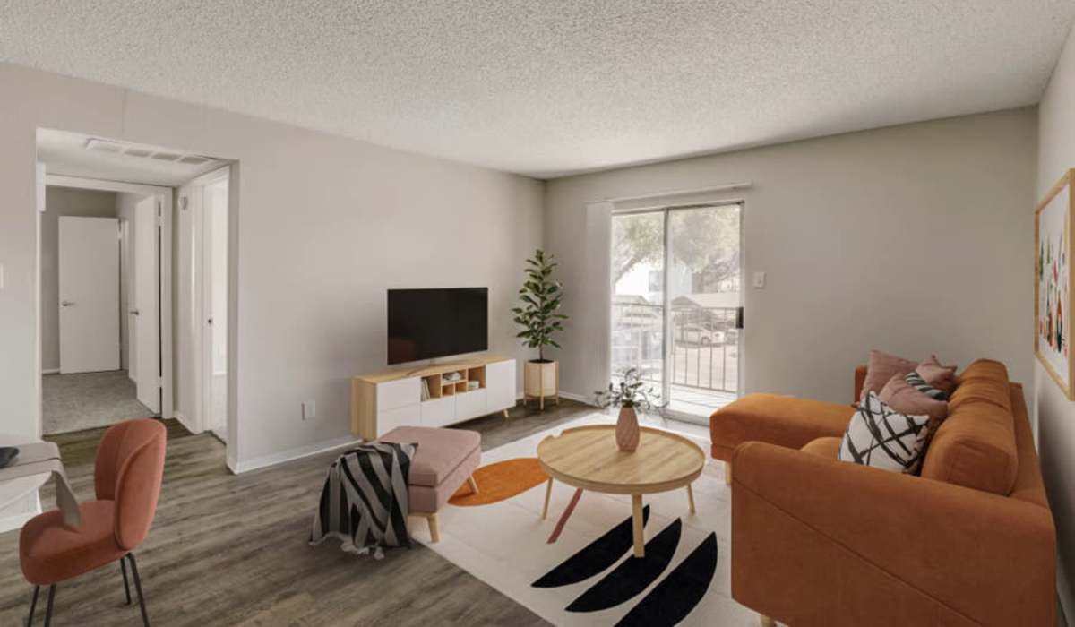 Living room at Oaks at Duck Creek in Garland, Texas