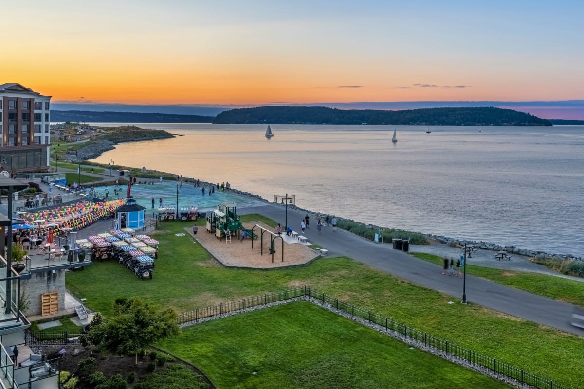 Outdoor park at Copperline at Point Ruston in Tacoma, Washington