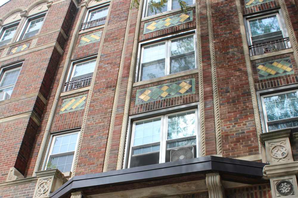 Huge front entrance at Detroit Living in Detroit,Michigan