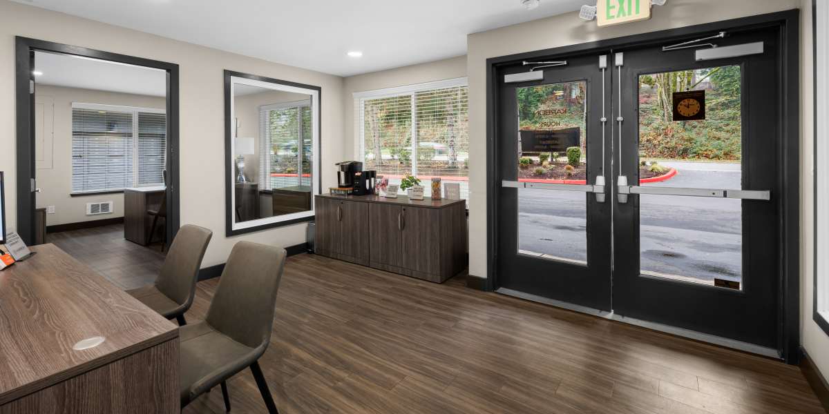 Community common area for resident use at Karbon Apartments in Newcastle, Washington