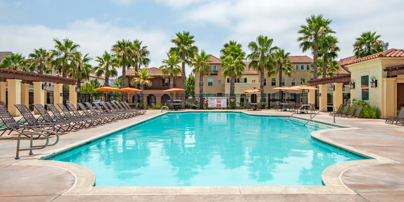 Swimming pool at Gateway Village in San Diego, California