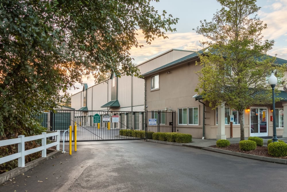 Gated entry at Everett Secure Self Storage in Everett, Washington