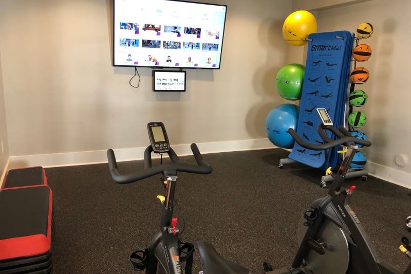 Fitness center at Level at 401 in Raleigh, North Carolina