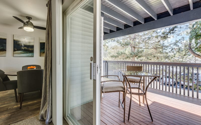 A private balcony at Cascade Ridge in Silverdale, Washington