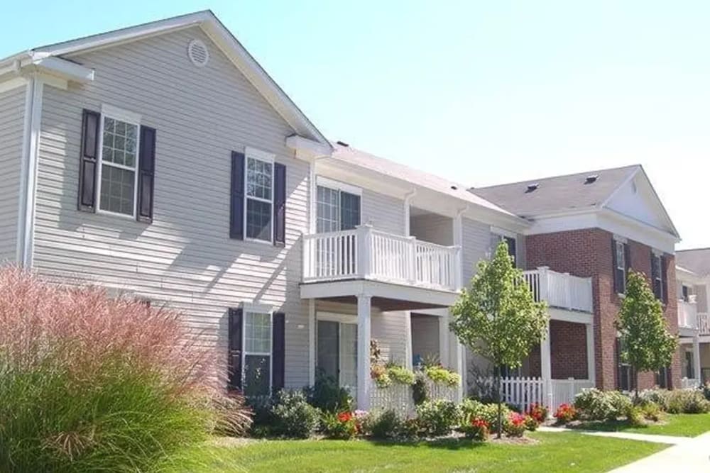Outdoor view of the property with well-maintained lawn at Berkley Manor in Cranberry Twp, Pennsylvania