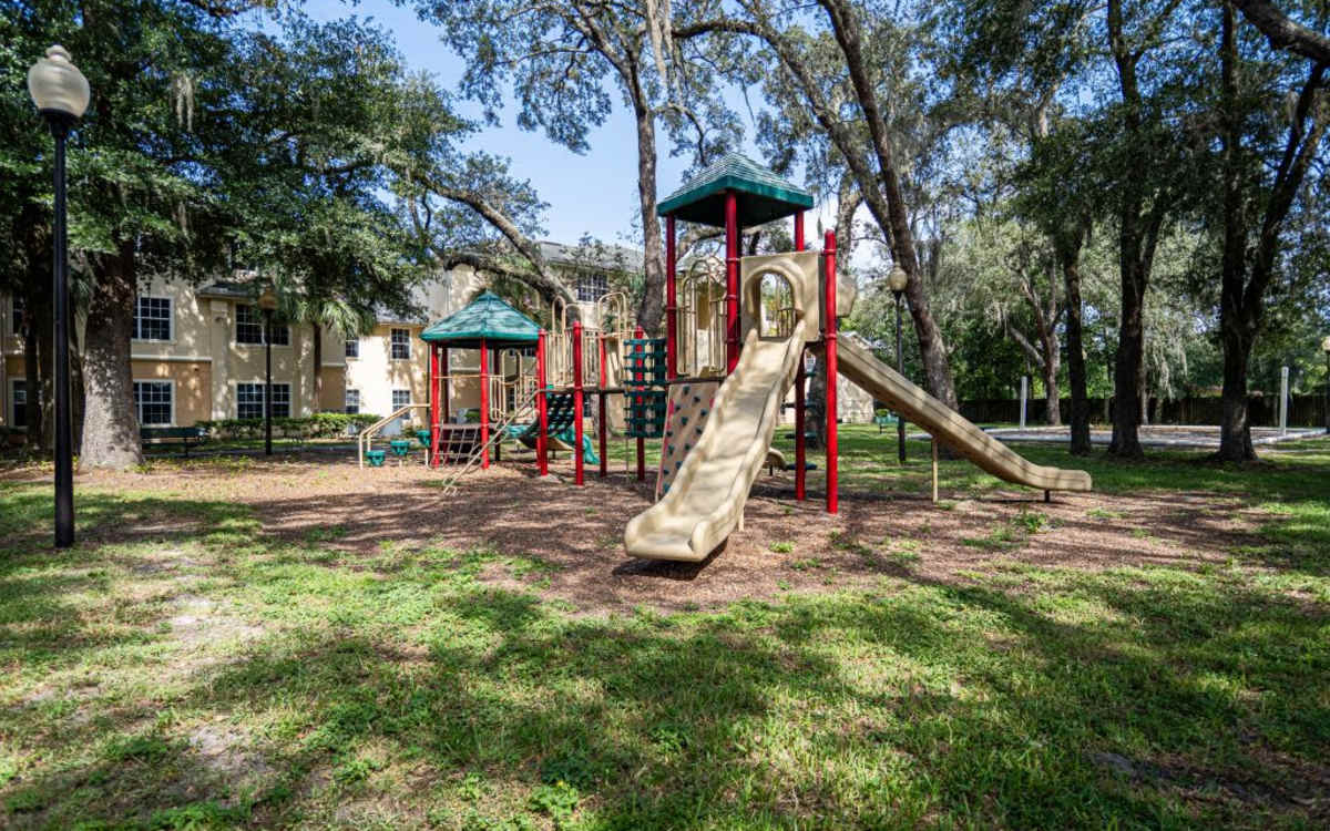 Playground with slides at Clarcona Groves in Orlando, Florida