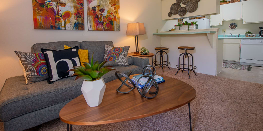 Spacious living room at Summerfield Place Apartments in Oklahoma City, Oklahoma