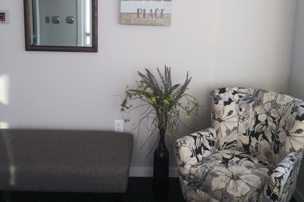 Cozy sitting area for residents at Arlington Place of Red Oak in Red Oak, Iowa