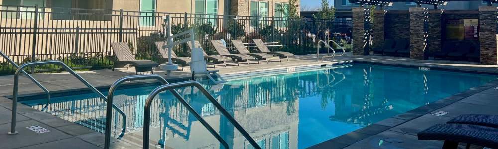 Swimming pool at Eight Mile House in Stockton, California