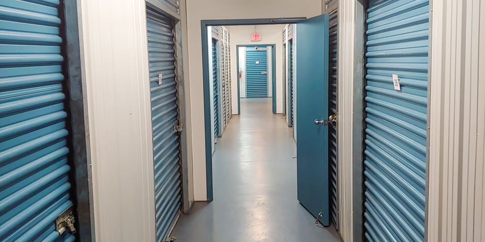 Indoor climate controlled units at StorQuest Express Self Service Storage in Tampa, Florida