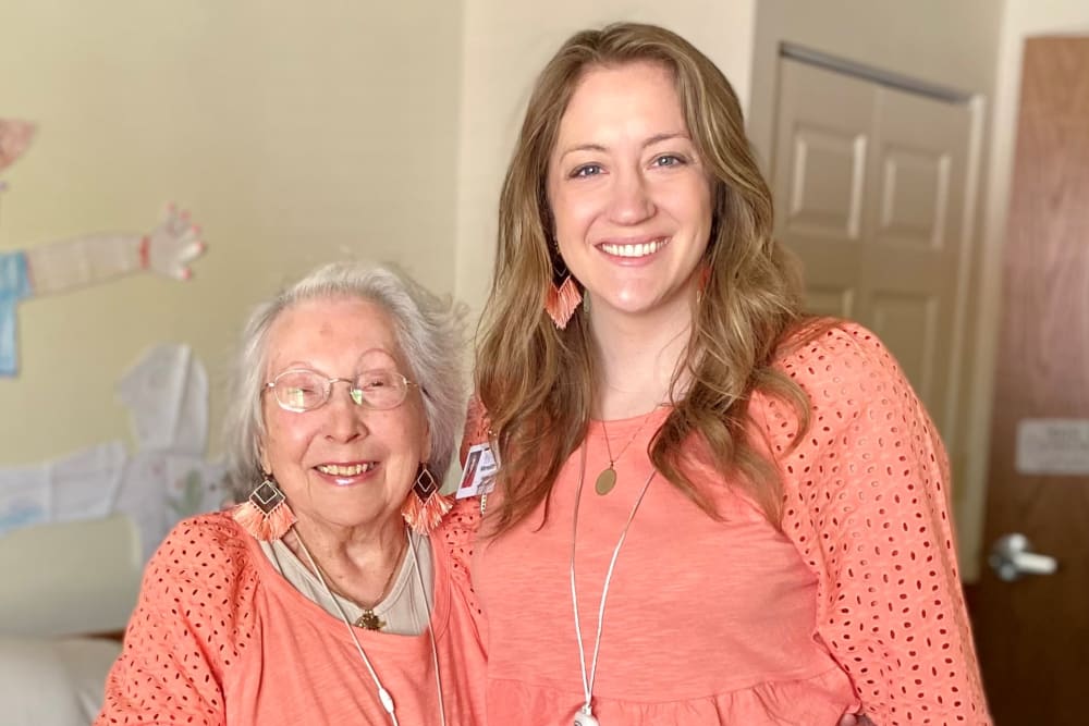 Group of seniors at a fitness class at Belle Reve Senior Living