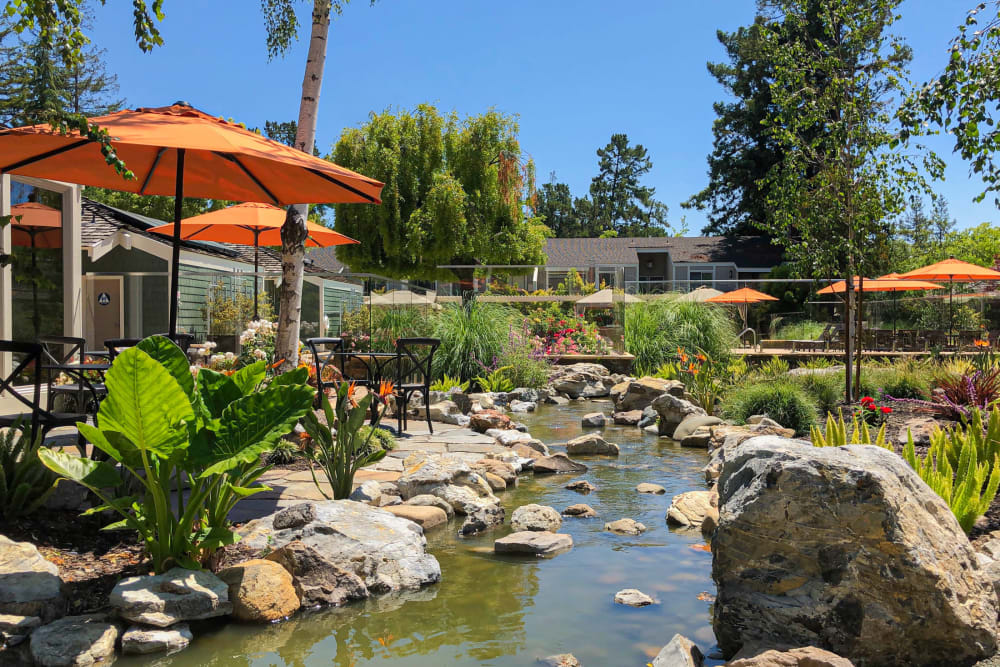 Water feature at Glenbrook Apartments in Cupertino, California