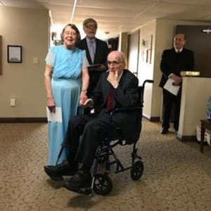 Residents Kenneth and Helen renew their vows for their Dare 2 Dream at Garnett Place in Cedar Rapids, Iowa.
