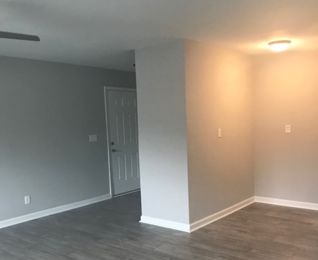 Modern decor in the dining area of a model home at Haven Hill Exchange in Atlanta, Georgia