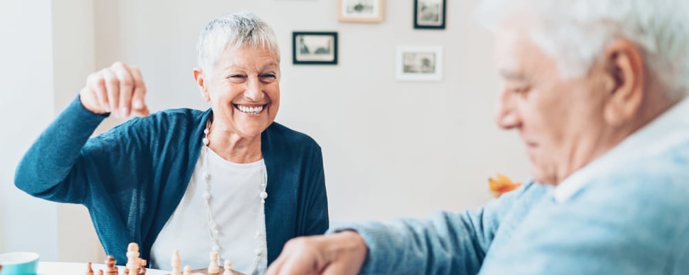 Residents playing chess at Welbrook Grand Montecito in Las Vegas, Nevada