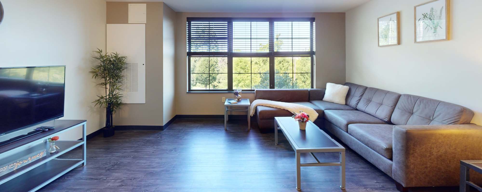 Living room at Hudson Lofts in Erie, Pennsylvania