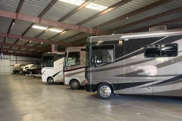 RV's stored indoors at BlueGate Boat & RV - Ft Mohave in Fort Mohave, Arizona