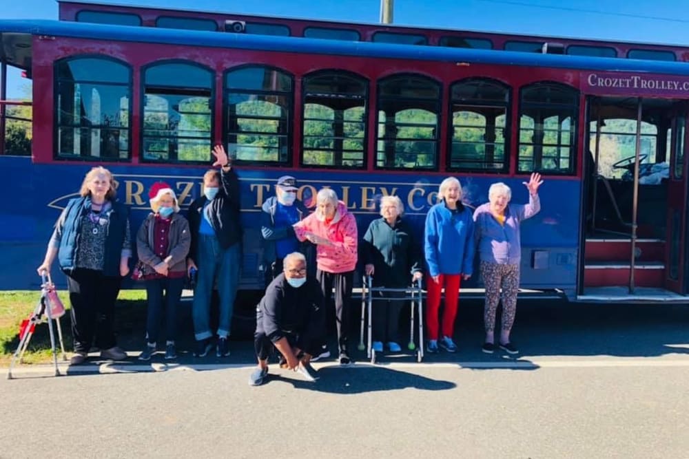 Residents on a field trip at English Meadows Crozet Campus in Crozet, Virginia