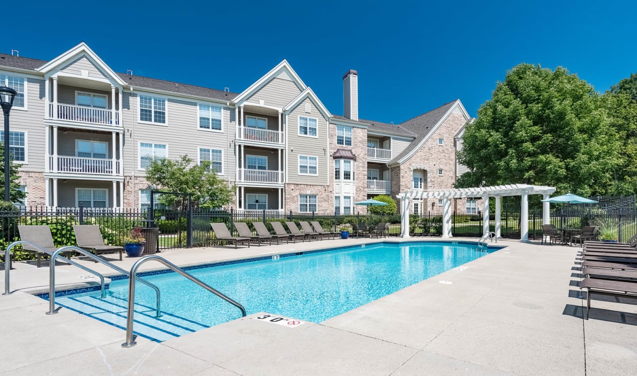 Beautiful swimming pool at Reserve at Wauwatosa Village in Wauwatosa, Wisconsin