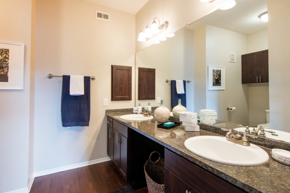Clean bathroom at Marquis at Treetops in Austin, Texas