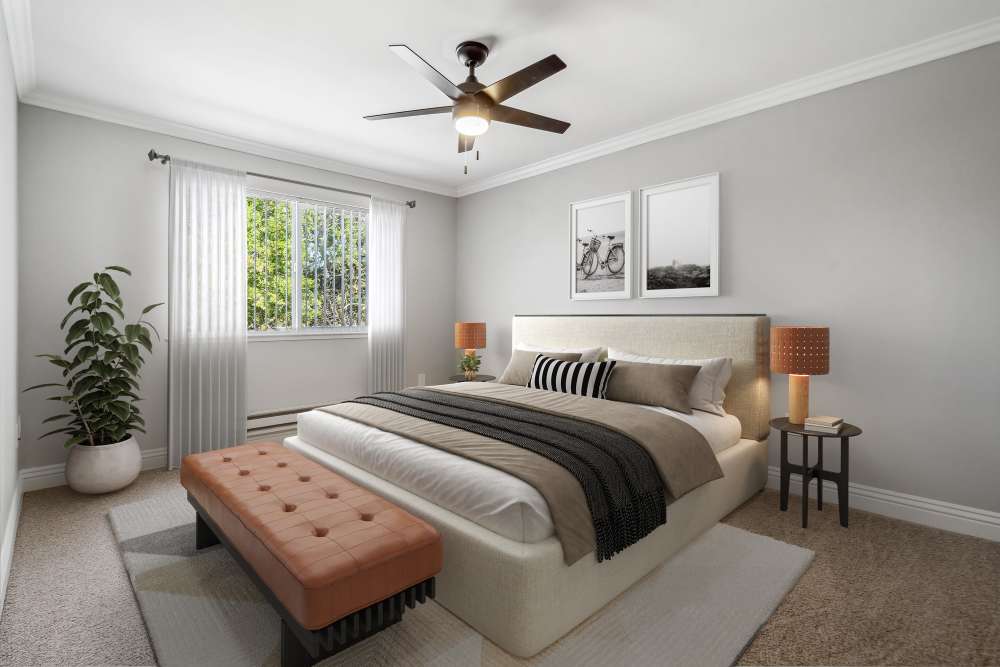 Spacious bedroom at Regency Plaza Apartment Homes in Martinez, California