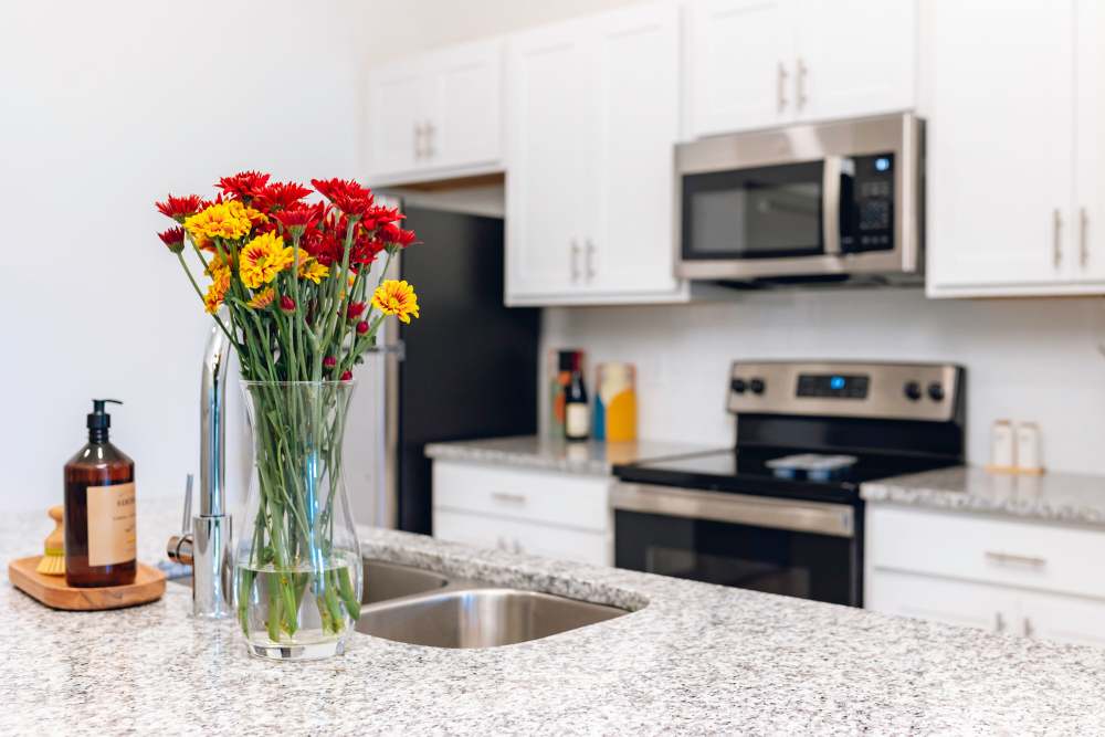 Fully equipped kitchen at The Waters at Promenade in Marrero, Louisiana