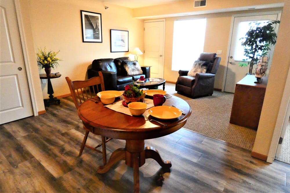Resident dining area at The Lakeside Village in Panora, Iowa.