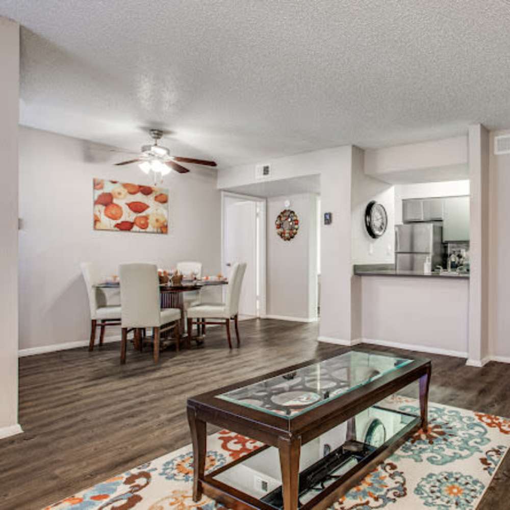 Living area at Athena Apartments in Benbrook, Texas