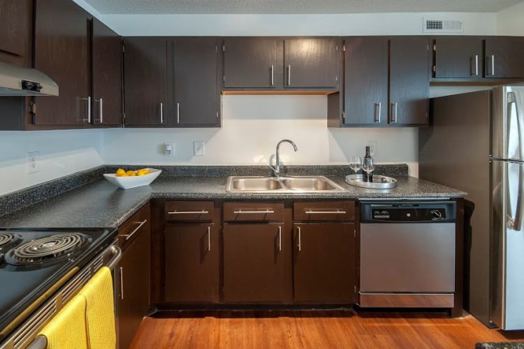 Well equipped kitchen at The Enclave apartments