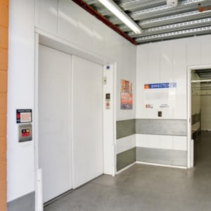 Elevator with wide doors at A-1 Self Storage in Chula Vista, California